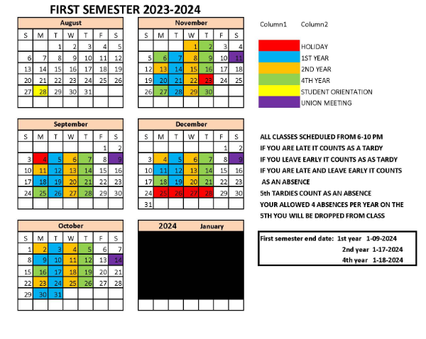 CLASS SCHEDULE 1ST SEMESTER 2023 pdf