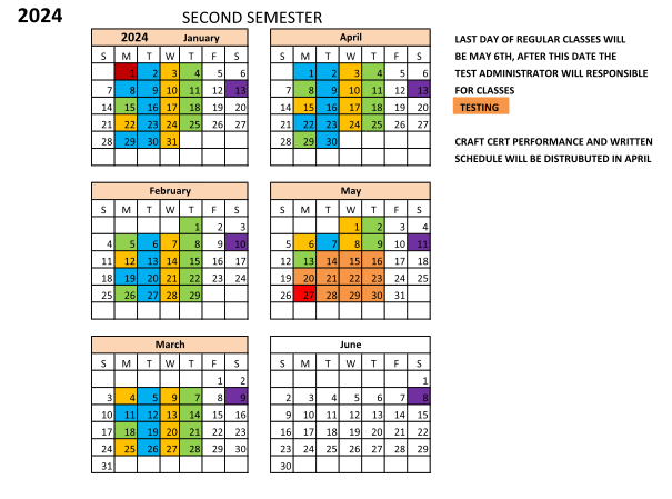 CLASS SCHEDULE 2ND SEM 2024