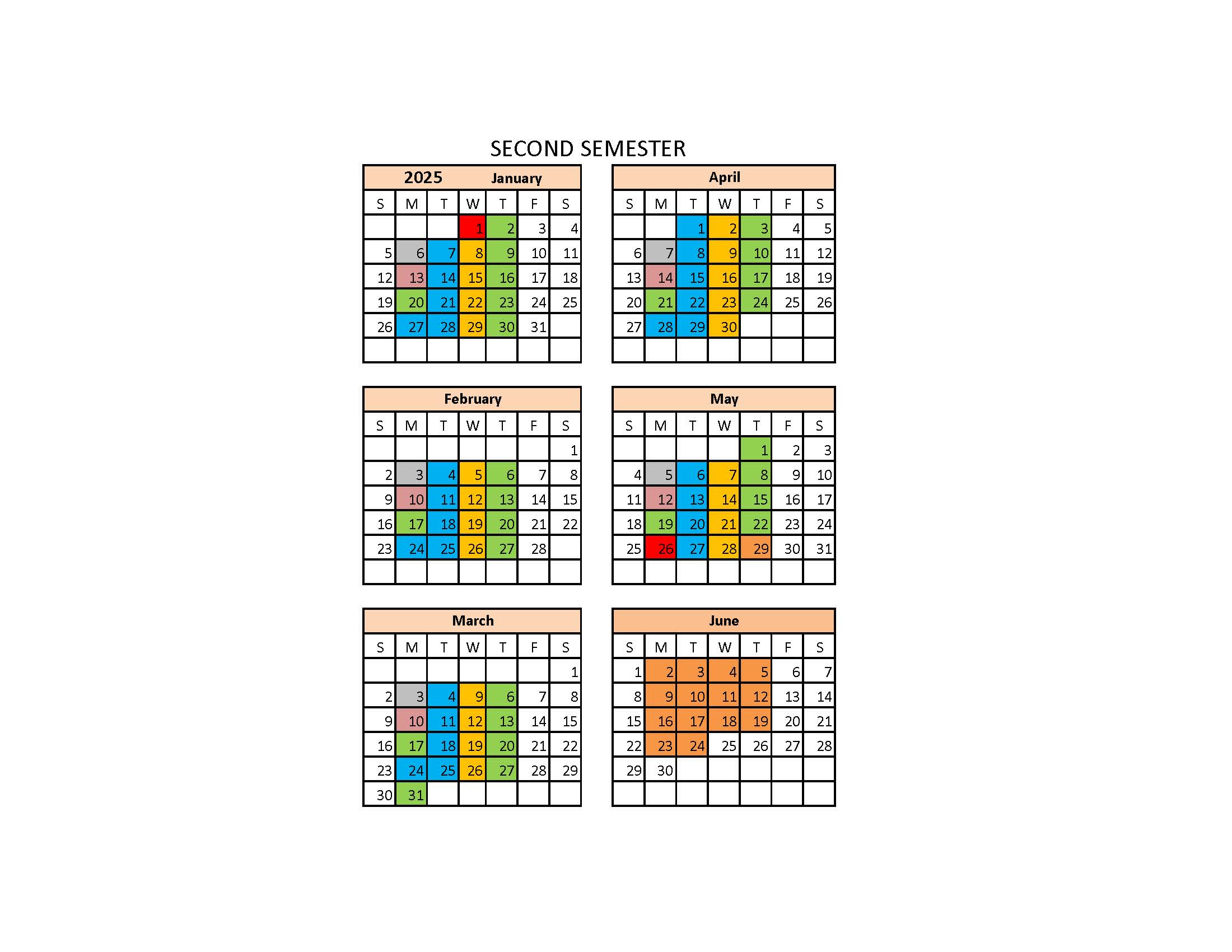 CLASS SCHEDULE 2ND SEM 2025